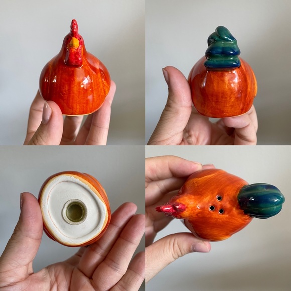 Set of Chicken and Rooster Salt and Pepper Shakers Novelty Farmhouse Kitchen - Picture 7 of 8